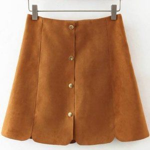 FAUX SUEDE MINI SKIRT